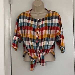 BOGO Lucky Brand Sz L button down plaid shirt